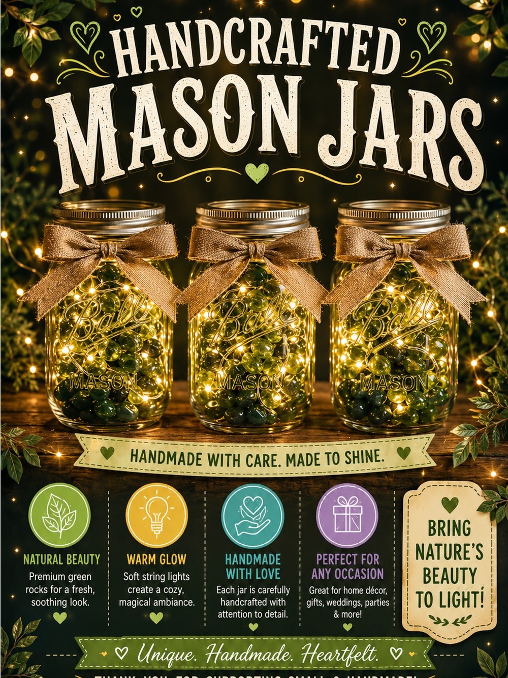Handcrafted Mason Jar